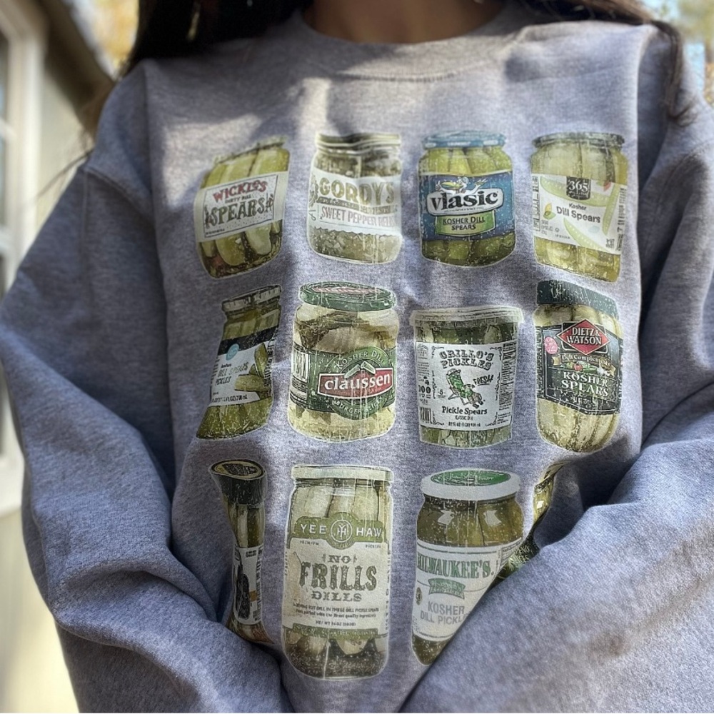 Vintage Canned Pickles Sweat Shirt, Pickles Sweater, Canned Pickles Sweat Shirt - Picture 2 of 4